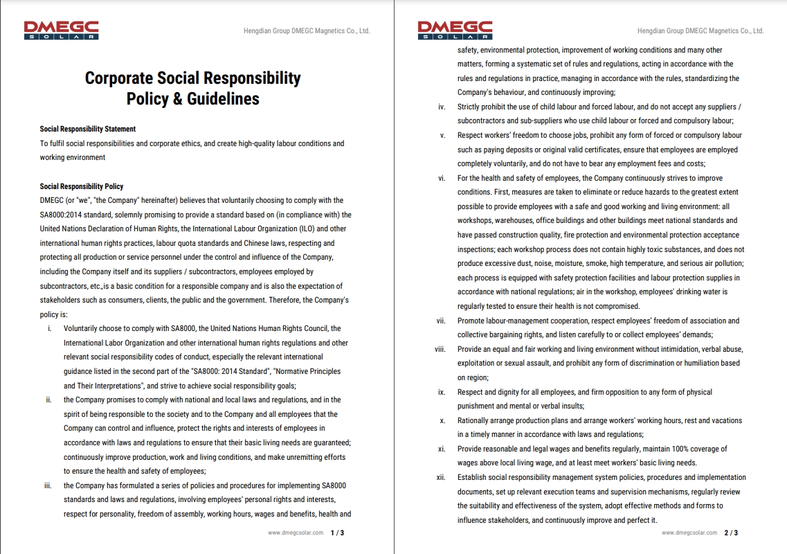 CSR Policy and Guidelines